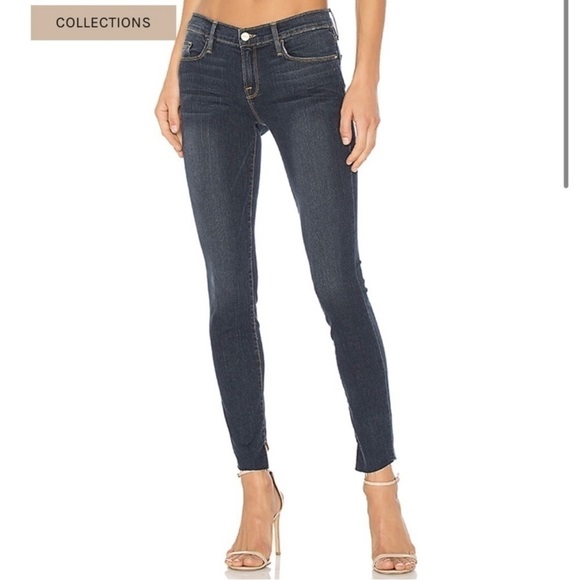Frame Le Skinny de Jeanne Cascade Hem Jeans in Farrell Wash Size 27 - Picture 2 of 11